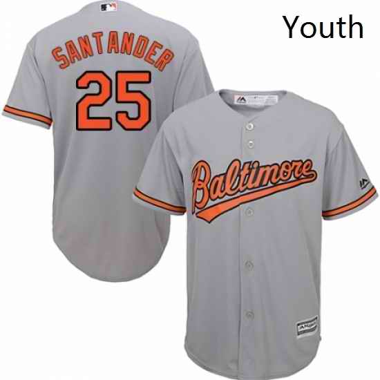 Youth Majestic Baltimore Orioles 25 Anthony Santander Authentic Grey Road Cool Base MLB Jersey